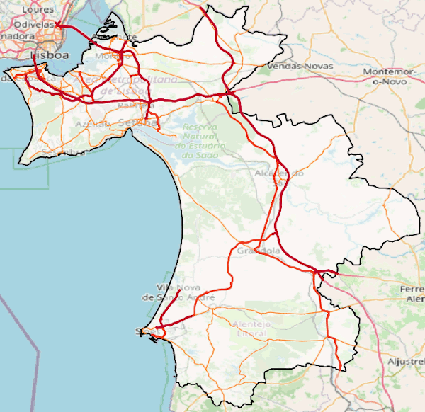 Mapa dinmico de acidentes em Setúbal